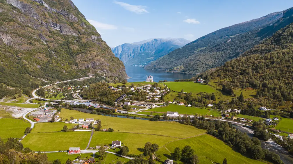 View from Flåm waterfall - Kayaking - Norway fjord - hiking in Norway - kayaking - from Brussels airport
